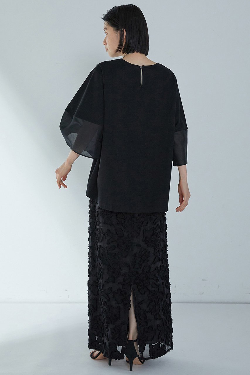 【プルミエ アロンディスモン/1er Arrondissement】のシアーコンビカットソー 人気、トレンドファッション・服の通販 founy(ファニー) 　ファッション　Fashion　レディースファッション　Fashion for Women　トップス・カットソー　Cut & Sew Tops　シャツ・ブラウス・オフィスカジュアル　Elegant Blouses & Button-Ups　ロングTシャツ・Tシャツ　Longline T-Shirts & Tees　カットソー・ベーシックTシャツ　Cut-and-Sewn Tops / Stretch Tees & Basics　カットソー　Cut and Sewn Top　ショート　Short, Short Length　スリーブ　Sleeve, Long Sleeve / Short Sleeve　夏　Summer　春　Spring　S/S・春夏　SS, Spring/Summer, Warm Season　other-7|ID: prp329100004512188 ipo3291000000032810511