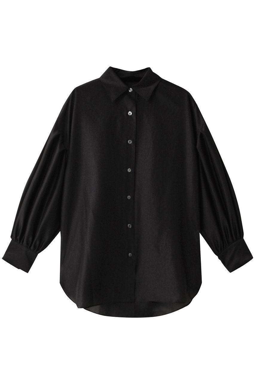 【フローレント/FLORENT】のシルクライク シアーシャツ インテリア・キッズ・メンズ・レディースファッション・服の通販 founy(ファニー) 　ファッション　Fashion　レディースファッション　Fashion for Women　トップス・カットソー　Cut & Sew Tops　シャツ・ブラウス・オフィスカジュアル　Elegant Blouses & Button-Ups　なめらか　Smooth, Silky Texture　オーガンジー　Organza Fabric　スリーブ　Sleeve, Long Sleeve / Short Sleeve　ロング　Long, Long-Length　夏　Summer　定番　Standard, Basic Item　春　Spring　S/S・春夏　SS, Spring/Summer, Warm Season　ブラック|ID: prp329100004512195 ipo3291000000034955293