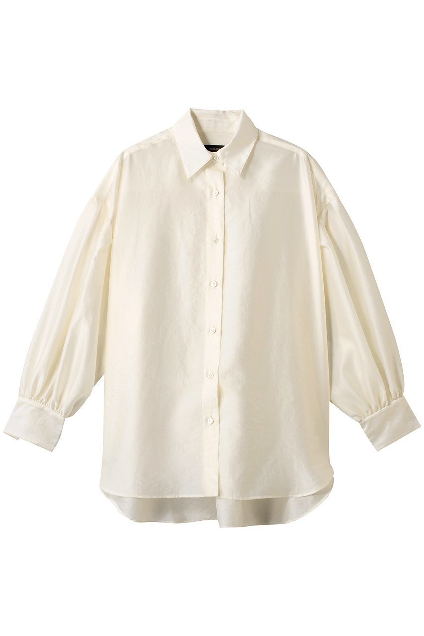 【フローレント/FLORENT】のシルクライク シアーシャツ インテリア・キッズ・メンズ・レディースファッション・服の通販 founy(ファニー) 　ファッション　Fashion　レディースファッション　Fashion for Women　トップス・カットソー　Cut & Sew Tops　シャツ・ブラウス・オフィスカジュアル　Elegant Blouses & Button-Ups　なめらか　Smooth, Silky Texture　オーガンジー　Organza Fabric　スリーブ　Sleeve, Long Sleeve / Short Sleeve　ロング　Long, Long-Length　夏　Summer　定番　Standard, Basic Item　春　Spring　S/S・春夏　SS, Spring/Summer, Warm Season　アイボリー|ID: prp329100004512195 ipo3291000000034955295