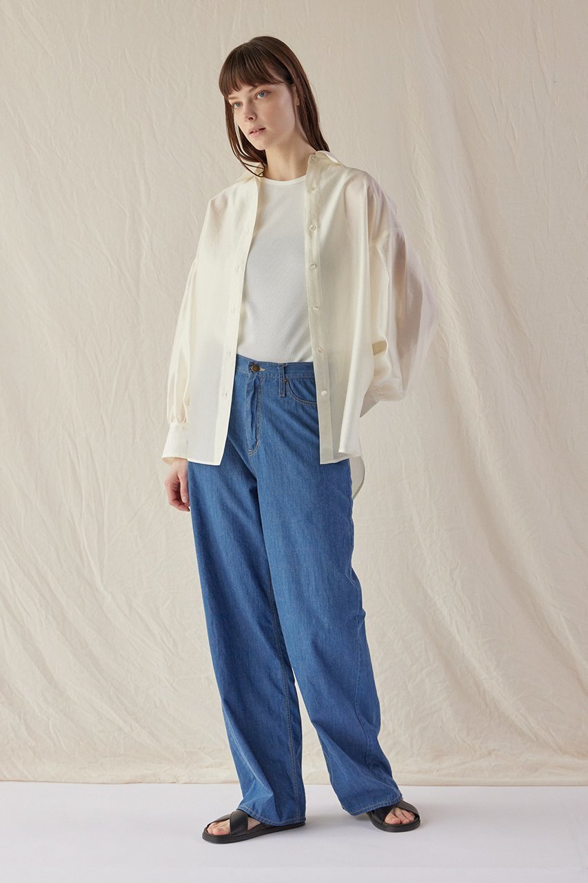 【フローレント/FLORENT】のシルクライク シアーシャツ 人気、トレンドファッション・服の通販 founy(ファニー) 　ファッション　Fashion　レディースファッション　Fashion for Women　トップス・カットソー　Cut & Sew Tops　シャツ・ブラウス・オフィスカジュアル　Elegant Blouses & Button-Ups　なめらか　Smooth, Silky Texture　オーガンジー　Organza Fabric　スリーブ　Sleeve, Long Sleeve / Short Sleeve　ロング　Long, Long-Length　夏　Summer　定番　Standard, Basic Item　春　Spring　S/S・春夏　SS, Spring/Summer, Warm Season　other-6|ID: prp329100004512195 ipo3291000000034955301