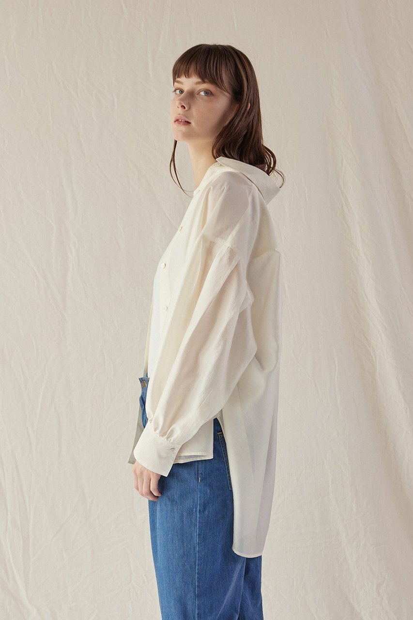 【フローレント/FLORENT】のシルクライク シアーシャツ 人気、トレンドファッション・服の通販 founy(ファニー) 　ファッション　Fashion　レディースファッション　Fashion for Women　トップス・カットソー　Cut & Sew Tops　シャツ・ブラウス・オフィスカジュアル　Elegant Blouses & Button-Ups　なめらか　Smooth, Silky Texture　オーガンジー　Organza Fabric　スリーブ　Sleeve, Long Sleeve / Short Sleeve　ロング　Long, Long-Length　夏　Summer　定番　Standard, Basic Item　春　Spring　S/S・春夏　SS, Spring/Summer, Warm Season　other-7|ID: prp329100004512195 ipo3291000000034955303