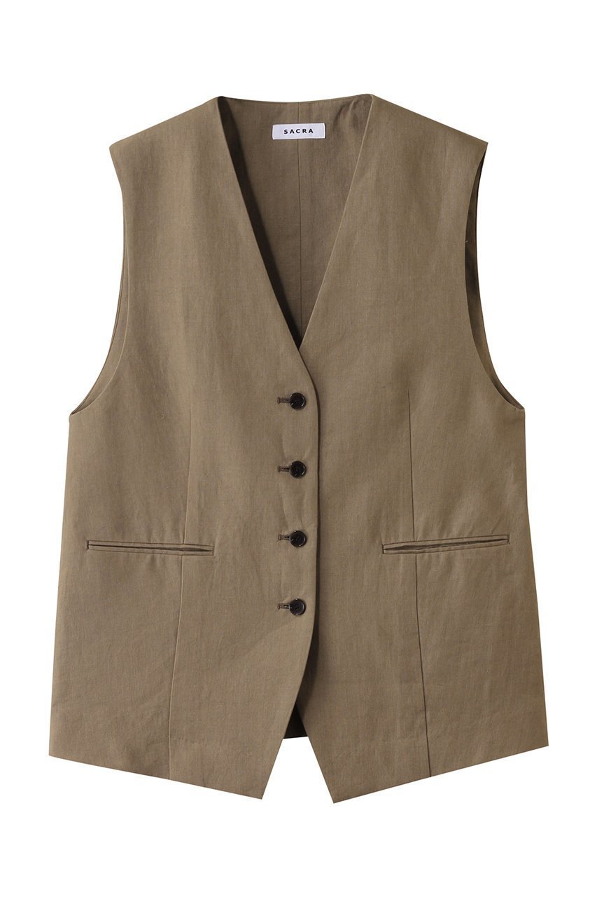 【サクラ/SACRA】のスペリオルベルギーリネンジレ インテリア・キッズ・メンズ・レディースファッション・服の通販 founy(ファニー) 　ファッション　Fashion　レディースファッション　Fashion for Women　アウター　Coat / Outerwear Collection　レディースジャケット・軽アウター　Jackets　ジャケット　Jacket, Outerwear　スタイリッシュ　Stylish, Fashionable　フェミニン　Feminine, Girly　ベスト　Vest, Waistcoat　マニッシュ　Mannish, Boyish　リネン　Linen, Linen Fabric　ロング　Long, Long-Length　モカ|ID: prp329100004512198 ipo3291000000032950987