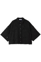 【サクラ/SACRA】のリーフラッセルレースシャツ ブラック|ID:prp329100004512202