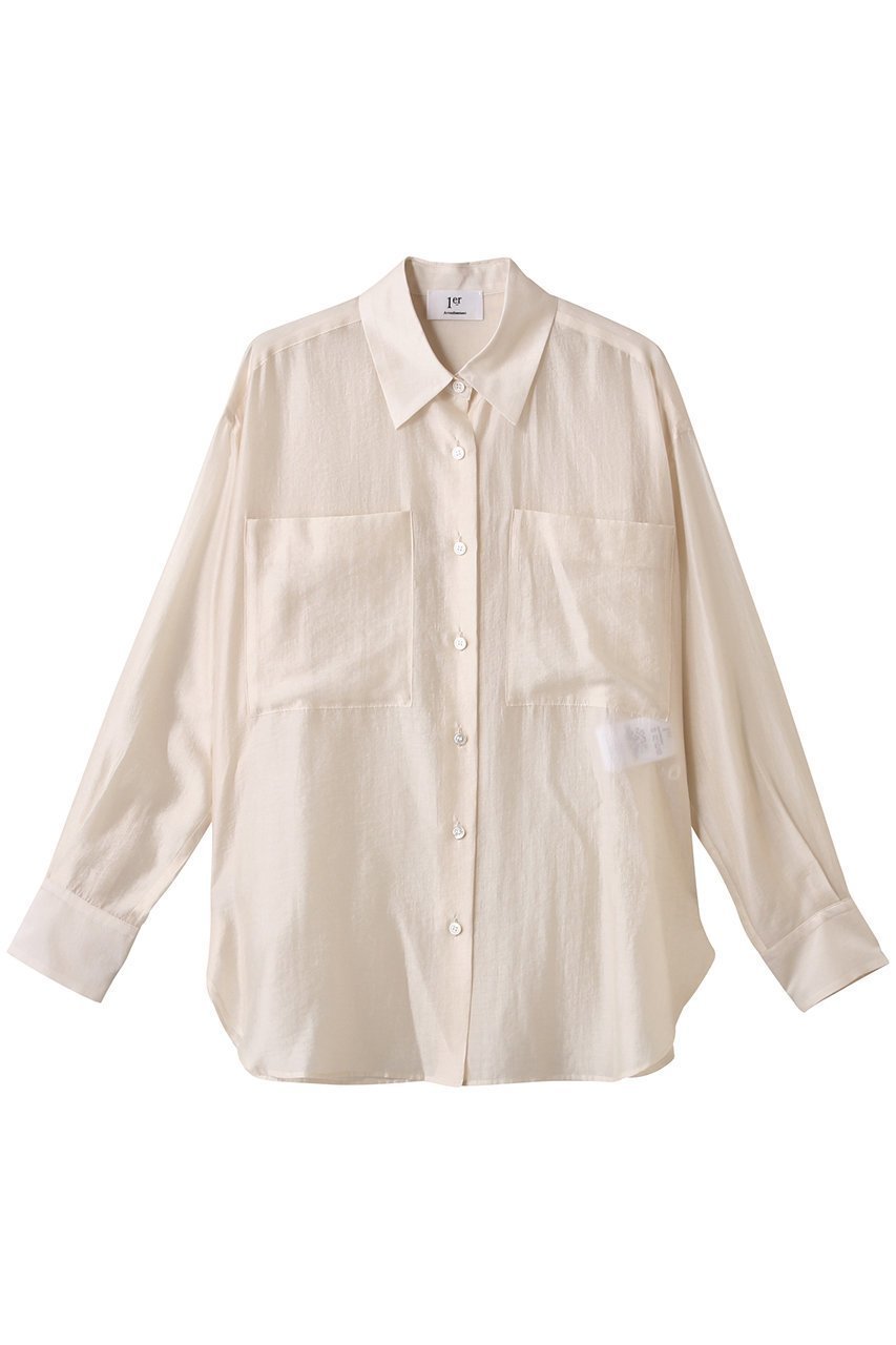 【プルミエ アロンディスモン/1er Arrondissement】のシアーシャツ インテリア・キッズ・メンズ・レディースファッション・服の通販 founy(ファニー) 　ファッション　Fashion　レディースファッション　Fashion for Women　トップス・カットソー　Cut & Sew Tops　シャツ・ブラウス・オフィスカジュアル　Elegant Blouses & Button-Ups　シアー　Sheer, See-Through　スリーブ　Sleeve, Long Sleeve / Short Sleeve　ロング　Long, Long-Length　アイボリー|ID: prp329100004512228 ipo3291000000036394708