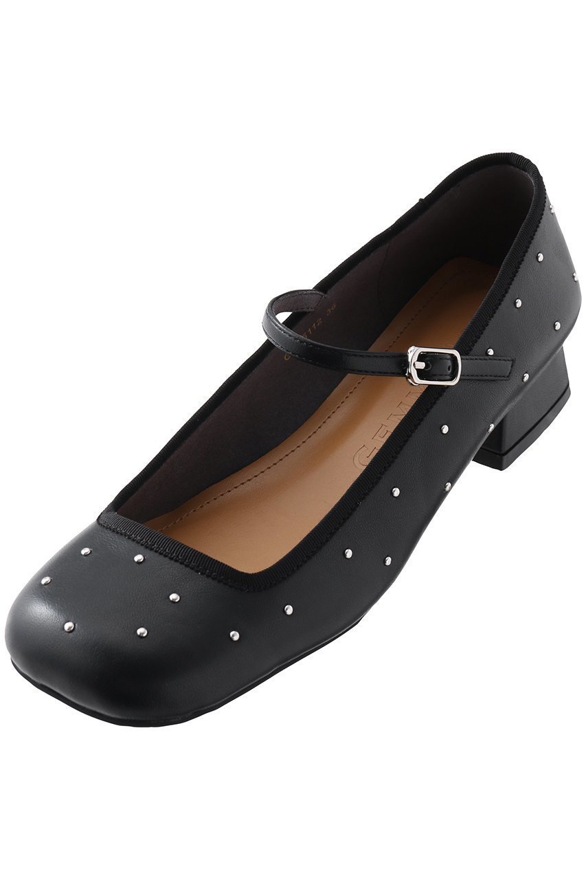 【ダニエラ アンド ジェマ/Daniella & GEMMA】のワイドスクエアスタッズメリージェーンパンプス インテリア・キッズ・メンズ・レディースファッション・服の通販 founy(ファニー) 　ファッション　Fashion　レディースファッション　Fashion for Women　クッション　Cushion, Throw Pillow　シルバー　Silver, Metallic Silver　スタッズ　Studs, Metal Accents　フラット　Flat, Flat Shoes　ラップ　Wrap, Wrap Design　レオパード　Leopard, Animal Print　ブラック|ID: prp329100004512258 ipo3291000000035742465