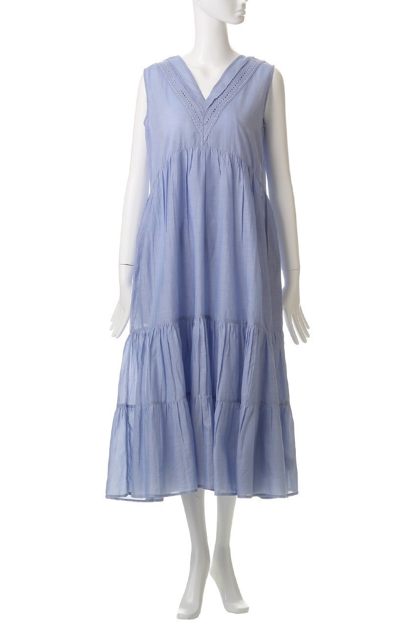 【マーレット/MERLETTE】のMARISA CHAMBRAY Vネックティアードドレス 人気、トレンドファッション・服の通販 founy(ファニー) 　ファッション　Fashion　レディースファッション　Fashion for Women　ワンピース　Dresses　フォーマル・パーティードレス・結婚式用ドレス　Elegant & Casual Dresses　チュニック　Tunic Tops & Dresses　サンダル　Sandals, Summer Shoes　チュニック　Tunic, Long Top　ドレス　Dress, One-Piece　フェミニン　Feminine, Girly　再入荷　Restock / Back in Stock　other-2|ID: prp329100004512269 ipo3291000000032731612