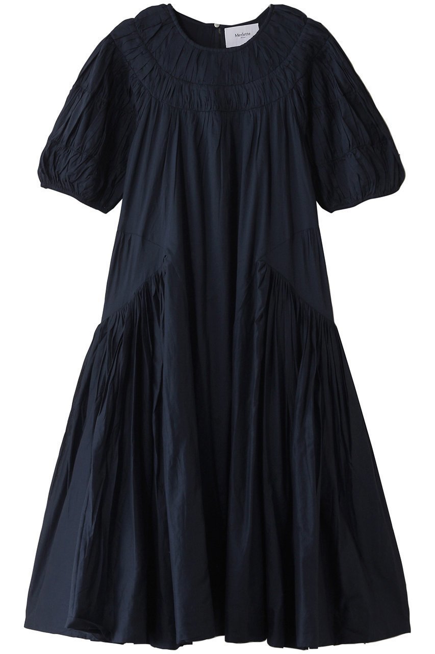 【マーレット/MERLETTE】のMAIGRET ヨーク切替ドレス インテリア・キッズ・メンズ・レディースファッション・服の通販 founy(ファニー) 　ファッション　Fashion　レディースファッション　Ladies' Fashion Online　ワンピース　Dress　ドレス　Party Dresses　チュニック　Tunic　ギャザー　Gather　スリーブ　Sleeve　チュニック　Tunic　ドレス　Dress　フェミニン　Feminine　ヨーク　Yoke　再入荷　Restock/Back In Stock/Re Arrival　切替　Switching　ネイビー|ID: prp329100004512271 ipo3291000000032648164