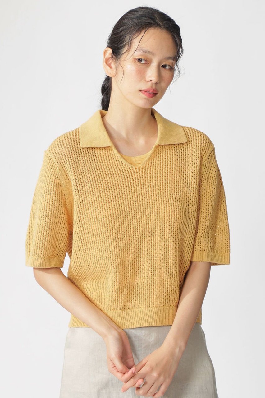 【エコアルフ/ECOALF】のARGAN ニットポロ / ARGANALF KNIT WOMAN 人気、トレンドファッション・服の通販 founy(ファニー) 　ファッション　Fashion　レディースファッション　Fashion for Women　トップス・カットソー　Cut & Sew Tops　ニット　Knit Tops & Sweaters　カジュアルプルオーバー・ニットトップス　Pullovers & Knit Tops / Casual Pullovers　コンパクト　Compact, Small Size　トレンド　Trend, Trending Now　フィット　Fit, Slim Fit　メッシュ　Mesh, Net Fabric　リラックス　Relax, Relaxed Fit　夏　Summer　春　Spring　S/S・春夏　SS, Spring/Summer, Warm Season　軽量　Lightweight, Ultra Light　other-6|ID: prp329100004512279 ipo3291000000032809109