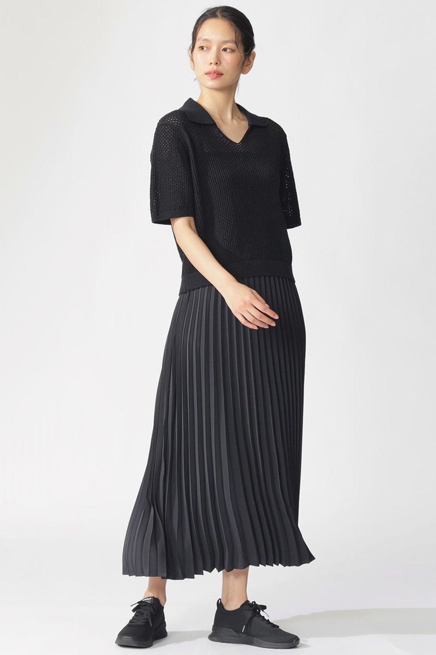 【エコアルフ/ECOALF】のARGAN ニットポロ / ARGANALF KNIT WOMAN インテリア・キッズ・メンズ・レディースファッション・服の通販 founy(ファニー) 　ファッション　Fashion　レディースファッション　Fashion for Women　トップス・カットソー　Cut & Sew Tops　ニット　Knit Tops & Sweaters　カジュアルプルオーバー・ニットトップス　Pullovers & Knit Tops / Casual Pullovers　コンパクト　Compact, Small Size　トレンド　Trend, Trending Now　フィット　Fit, Slim Fit　メッシュ　Mesh, Net Fabric　リラックス　Relax, Relaxed Fit　夏　Summer　春　Spring　S/S・春夏　SS, Spring/Summer, Warm Season　軽量　Lightweight, Ultra Light　ブラック|ID: prp329100004512279 ipo3291000000034957086