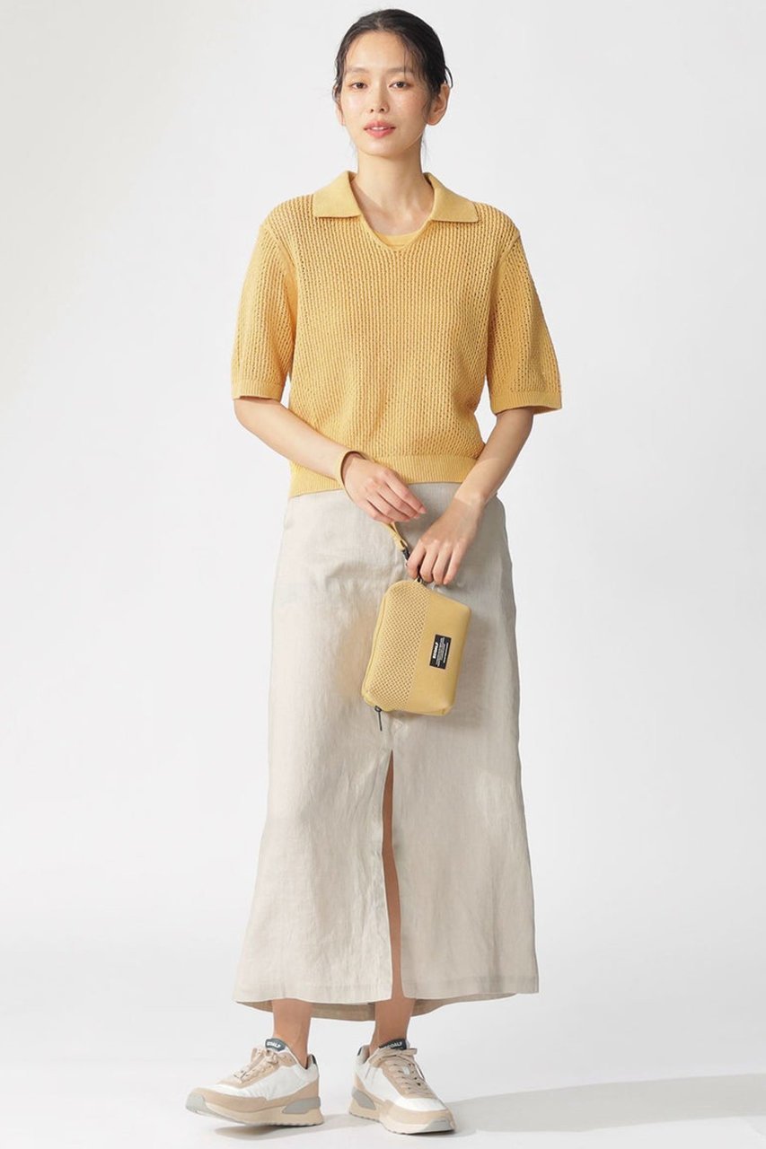 【エコアルフ/ECOALF】のARGAN ニットポロ / ARGANALF KNIT WOMAN インテリア・キッズ・メンズ・レディースファッション・服の通販 founy(ファニー) 　ファッション　Fashion　レディースファッション　Fashion for Women　トップス・カットソー　Cut & Sew Tops　ニット　Knit Tops & Sweaters　カジュアルプルオーバー・ニットトップス　Pullovers & Knit Tops / Casual Pullovers　コンパクト　Compact, Small Size　トレンド　Trend, Trending Now　フィット　Fit, Slim Fit　メッシュ　Mesh, Net Fabric　リラックス　Relax, Relaxed Fit　夏　Summer　春　Spring　S/S・春夏　SS, Spring/Summer, Warm Season　軽量　Lightweight, Ultra Light　マスタード|ID: prp329100004512279 ipo3291000000034957087