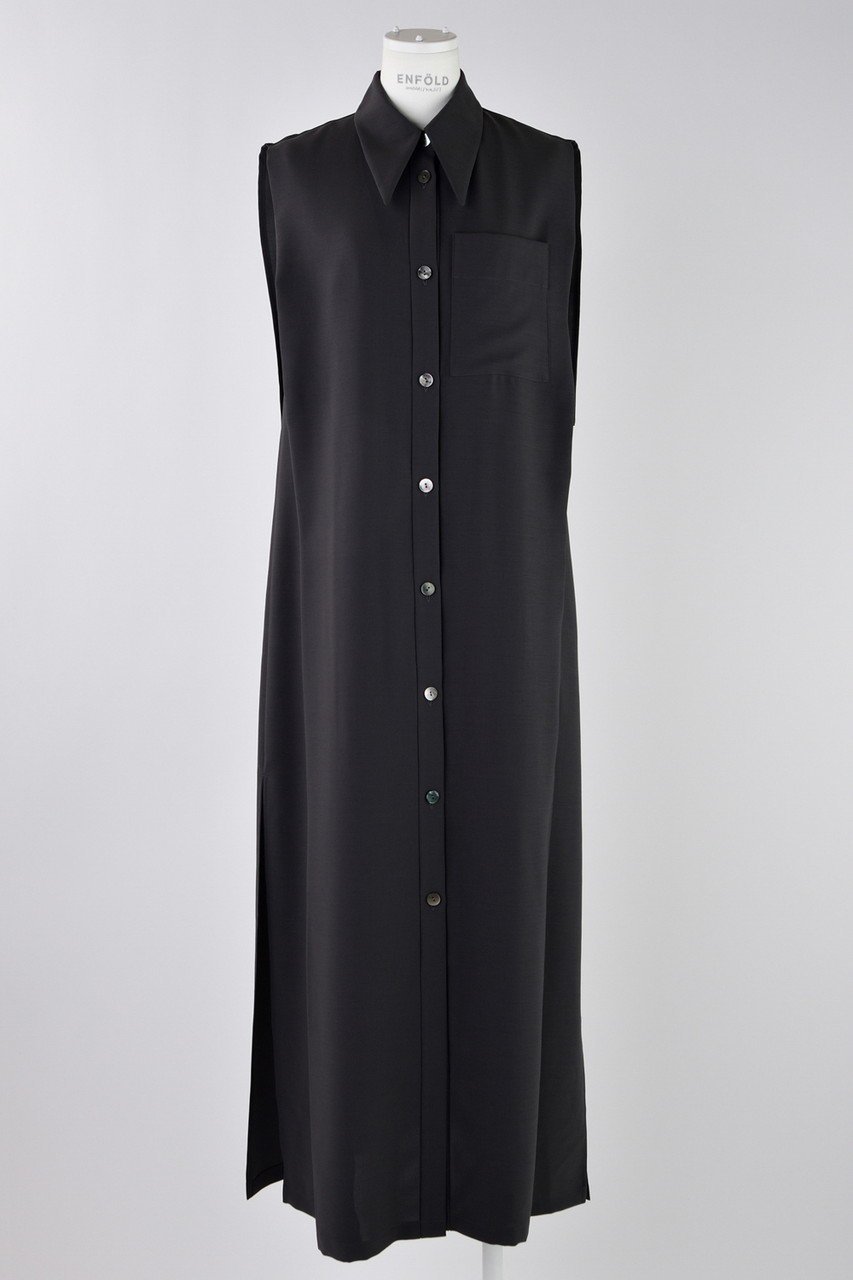 【エンフォルド/ENFOLD】のNO-SLEEVES LONG SHIRT/シャツ インテリア・キッズ・メンズ・レディースファッション・服の通販 founy(ファニー) 　ファッション　Fashion　レディースファッション　WOMEN　トップス・カットソー　Tops/Tshirt　キャミソール / ノースリーブ　No Sleeves　シャツ/ブラウス　Shirts/Blouses　おすすめ　Recommend　ノースリーブ　No Sleeve　NEW・新作・新着・新入荷　New Arrivals　ダークグレー|ID: prp329100004513384 ipo3291000000031886911