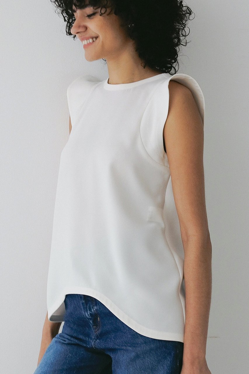 【デザイン ワークス/DESIGN WORKS】のトリアセジョーゼットノースリブラウス 人気、トレンドファッション・服の通販 founy(ファニー) 　ファッション　Fashion　レディースファッション　Ladies' Fashion Online　トップス・カットソー　Tops/Tshirt　キャミソール / ノースリーブ　No Sleeves　シャツ/ブラウス　Shirts/Blouses　ジョーゼット　Georgette　スリーブ　Sleeve　ノースリーブ　No Sleeve　バランス　Balance　フレア　Flare　ヘムライン　Hemline　エレガント 上品　Elegant　other-4|ID: prp329100004513388 ipo3291000000032549866