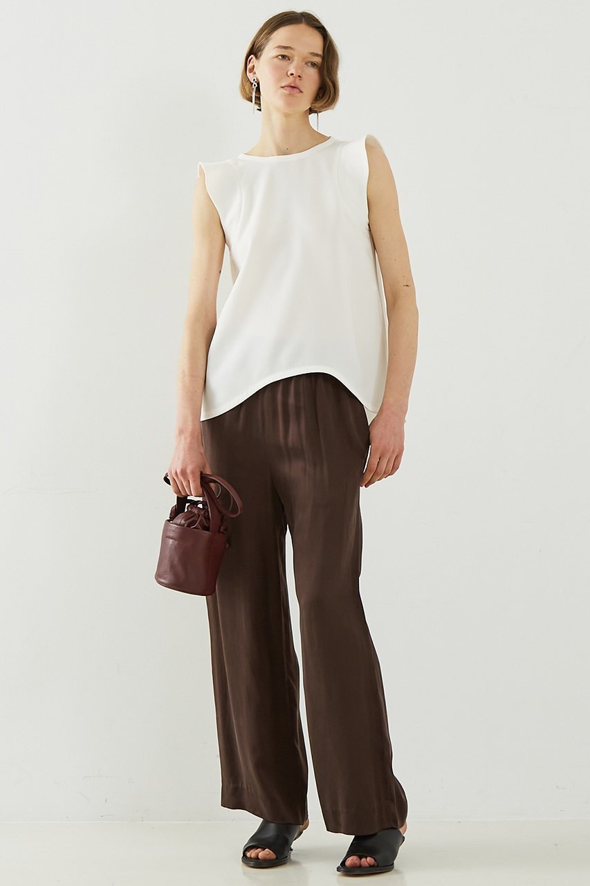 【デザイン ワークス/DESIGN WORKS】のトリアセジョーゼットノースリブラウス 人気、トレンドファッション・服の通販 founy(ファニー) 　ファッション　Fashion　レディースファッション　Ladies' Fashion Online　トップス・カットソー　Tops/Tshirt　キャミソール / ノースリーブ　No Sleeves　シャツ/ブラウス　Shirts/Blouses　ジョーゼット　Georgette　スリーブ　Sleeve　ノースリーブ　No Sleeve　バランス　Balance　フレア　Flare　ヘムライン　Hemline　エレガント 上品　Elegant　other-8|ID: prp329100004513388 ipo3291000000032549870
