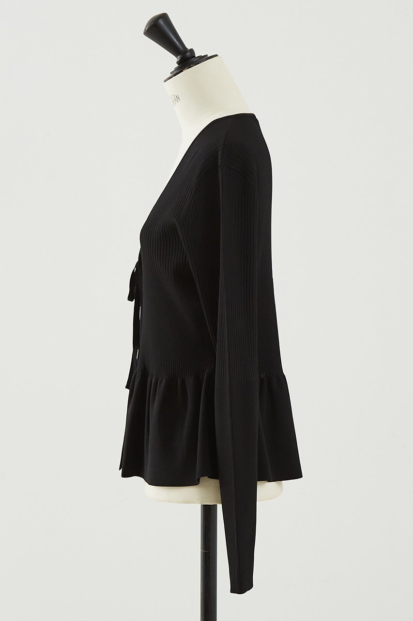 【デザイン ワークス/DESIGN WORKS】の2WAYリブペプラムボレロカーディガン 人気、トレンドファッション・服の通販 founy(ファニー) 　ファッション　Fashion　レディースファッション　Fashion for Women　トップス・カットソー　Cut & Sew Tops　ニット　Knit Tops & Sweaters　カーディガン・羽織り　Layered Style Cardigans　おすすめ　Recommended / Our Picks　アンサンブル　Ensemble Set　カーディガン　Cardigan, Knitwear　コンパクト　Compact, Small Size　タンク　Tank Top, Sleeveless Top　ドレス　Dress, One-Piece　フィット　Fit, Slim Fit　ペプラム　Peplum, Flared Hem　リボン　Ribbon, Bow　エレガント 上品　Elegant　other-2|ID: prp329100004513390 ipo3291000000034957097