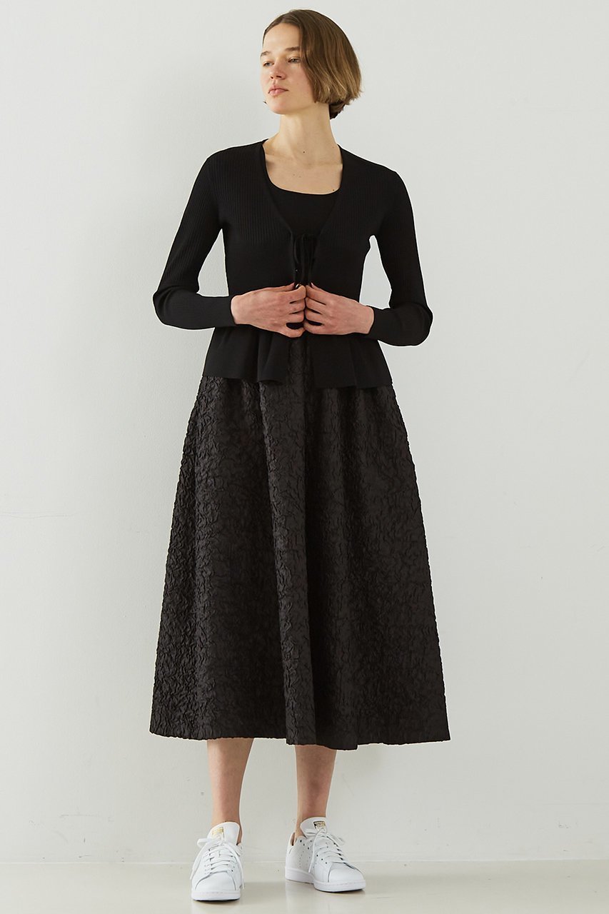 【デザイン ワークス/DESIGN WORKS】の2WAYリブペプラムボレロカーディガン 人気、トレンドファッション・服の通販 founy(ファニー) 　ファッション　Fashion　レディースファッション　Fashion for Women　トップス・カットソー　Cut & Sew Tops　ニット　Knit Tops & Sweaters　カーディガン・羽織り　Layered Style Cardigans　おすすめ　Recommended / Our Picks　アンサンブル　Ensemble Set　カーディガン　Cardigan, Knitwear　コンパクト　Compact, Small Size　タンク　Tank Top, Sleeveless Top　ドレス　Dress, One-Piece　フィット　Fit, Slim Fit　ペプラム　Peplum, Flared Hem　リボン　Ribbon, Bow　エレガント 上品　Elegant　other-6|ID: prp329100004513390 ipo3291000000034957101