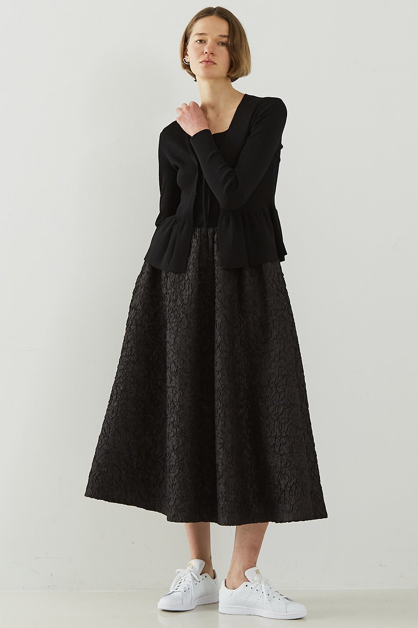 【デザイン ワークス/DESIGN WORKS】の2WAYリブペプラムボレロカーディガン 人気、トレンドファッション・服の通販 founy(ファニー) 　ファッション　Fashion　レディースファッション　Fashion for Women　トップス・カットソー　Cut & Sew Tops　ニット　Knit Tops & Sweaters　カーディガン・羽織り　Layered Style Cardigans　おすすめ　Recommended / Our Picks　アンサンブル　Ensemble Set　カーディガン　Cardigan, Knitwear　コンパクト　Compact, Small Size　タンク　Tank Top, Sleeveless Top　ドレス　Dress, One-Piece　フィット　Fit, Slim Fit　ペプラム　Peplum, Flared Hem　リボン　Ribbon, Bow　エレガント 上品　Elegant　other-7|ID: prp329100004513390 ipo3291000000034957102