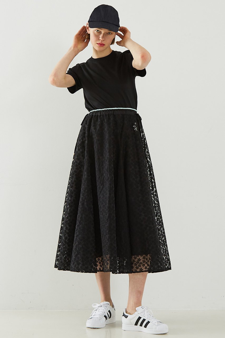 【デザイン ワークス/DESIGN WORKS】の【BEAUVET】 レースフレアスカート 人気、トレンドファッション・服の通販 founy(ファニー) 　ファッション　Fashion　レディースファッション　Fashion for Women　スカート　Skirts　Aライン・フレアスカート　A-Line & Flared Skirts　ロングスカート　Long Skirts / Maxi & Midi Skirts　シアー　Sheer, See-Through　フレア　Flare, Flared　ペチコート　Petticoat, Underskirt　リボン　Ribbon, Bow　レース　Lace, Lace Fabric　ロング　Long, Long-Length　夏　Summer　春　Spring　S/S・春夏　SS, Spring/Summer, Warm Season　other-2|ID: prp329100004513393 ipo3291000000032786603