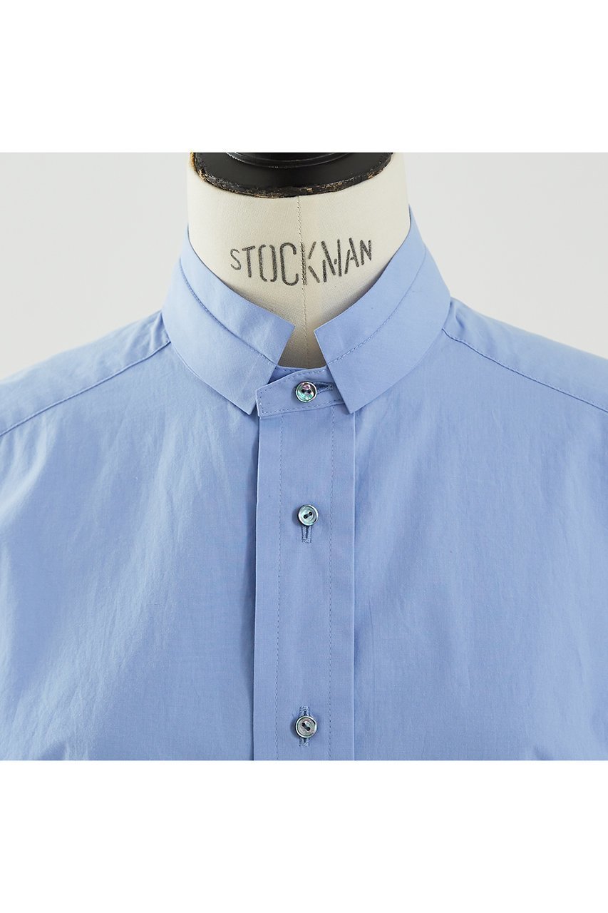 【デザイン ワークス/DESIGN WORKS】のデザインスタンドカラーラウンドテールシャツ 人気、トレンドファッション・服の通販 founy(ファニー) 　ファッション　Fashion　レディースファッション　Ladies' Fashion Online　トップス・カットソー　Tops/Tshirt　シャツ/ブラウス　Shirts/Blouses　おすすめ　Recommend　なめらか　Smooth　ショート　Short　ジャケット　Jacket　スタンド　Stand　スリーブ　Sleeve　タイトスカート　Tight Skirt　ラウンド　Round　再入荷　Restock/Back In Stock/Re Arrival　夏　Summer　春　Spring　S/S・春夏　Ss・Spring/Summer　other-5|ID: prp329100004513396 ipo3291000000032085900