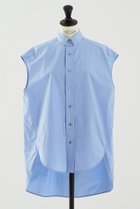 【デザイン ワークス/DESIGN WORKS】のデザインスタンドカラーラウンドテールシャツ サックスブルー|ID:prp329100004513396