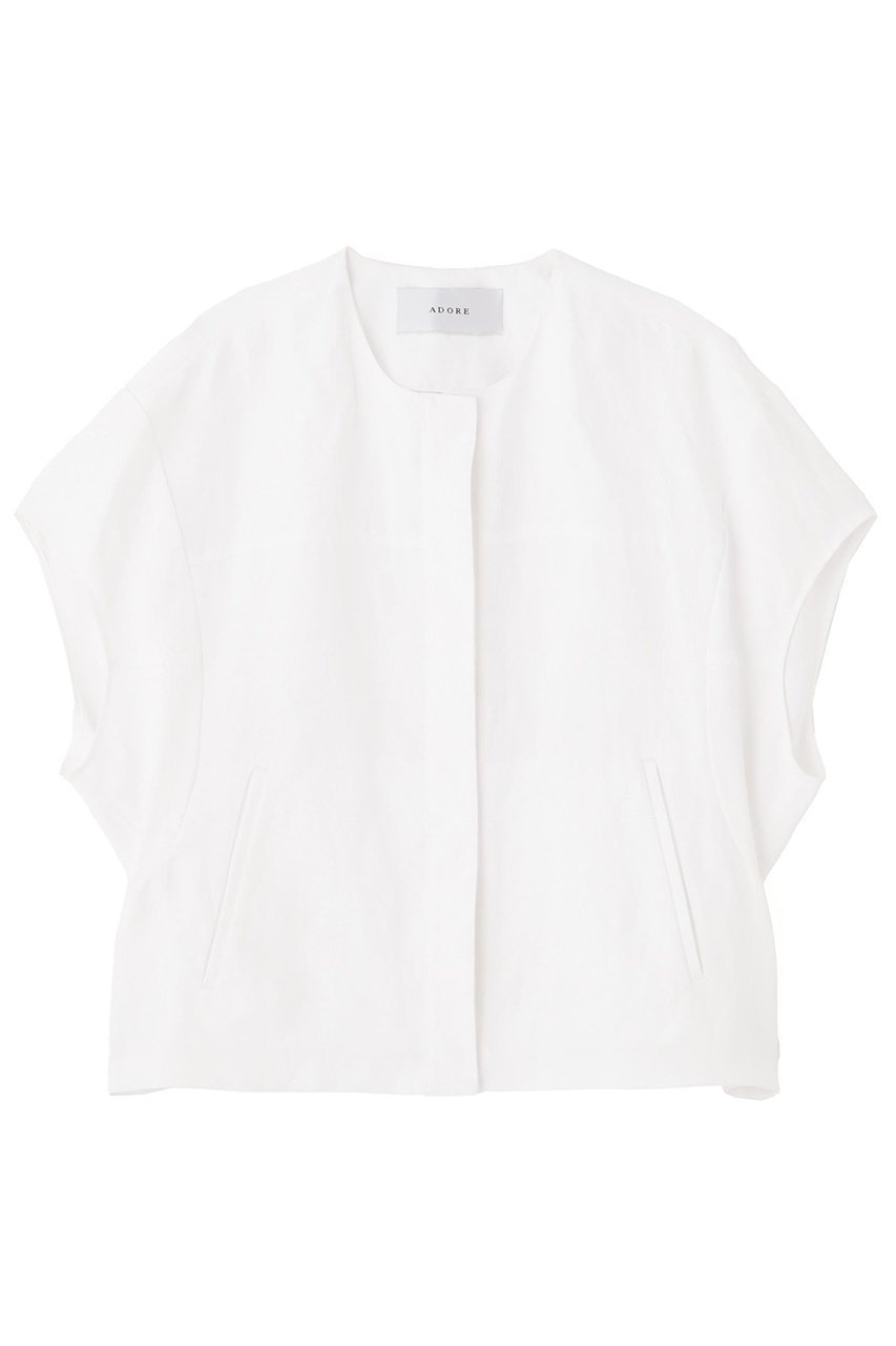 【アドーア/ADORE】のドライオックスジャケット インテリア・キッズ・メンズ・レディースファッション・服の通販 founy(ファニー) 　ファッション　Fashion　レディースファッション　Ladies' Fashion Online　アウター　Coat Outerwear　ジャケット　Jackets　オックス　Ox　ジャケット　Jacket　スリーブ　Sleeve　フロント　Front　ホワイト|ID: prp329100004513402 ipo3291000000032451251