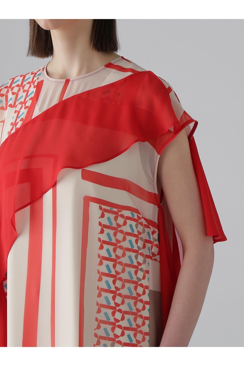 【アドーア/ADORE】のメディタラニアンプリントワンピース 人気、トレンドファッション・服の通販 founy(ファニー) 　ファッション　Fashion　レディースファッション　Fashion for Women　ワンピース　Dresses　チュニック　Tunic Tops & Dresses　アシンメトリー　Asymmetrical Style　シフォン　Chiffon, Lightweight Fabric　スカーフ　Scarf, Neckwear　チュニック　Tunic, Long Top　プリント　Print, Printed Pattern　モチーフ　Motif, Design Theme　ラッフル　Ruffle, Frill　リゾート　Resort, Vacation Style　ロング　Long, Long-Length　無地　Plain, Solid Color　other-6|ID: prp329100004513403 ipo3291000000035480607