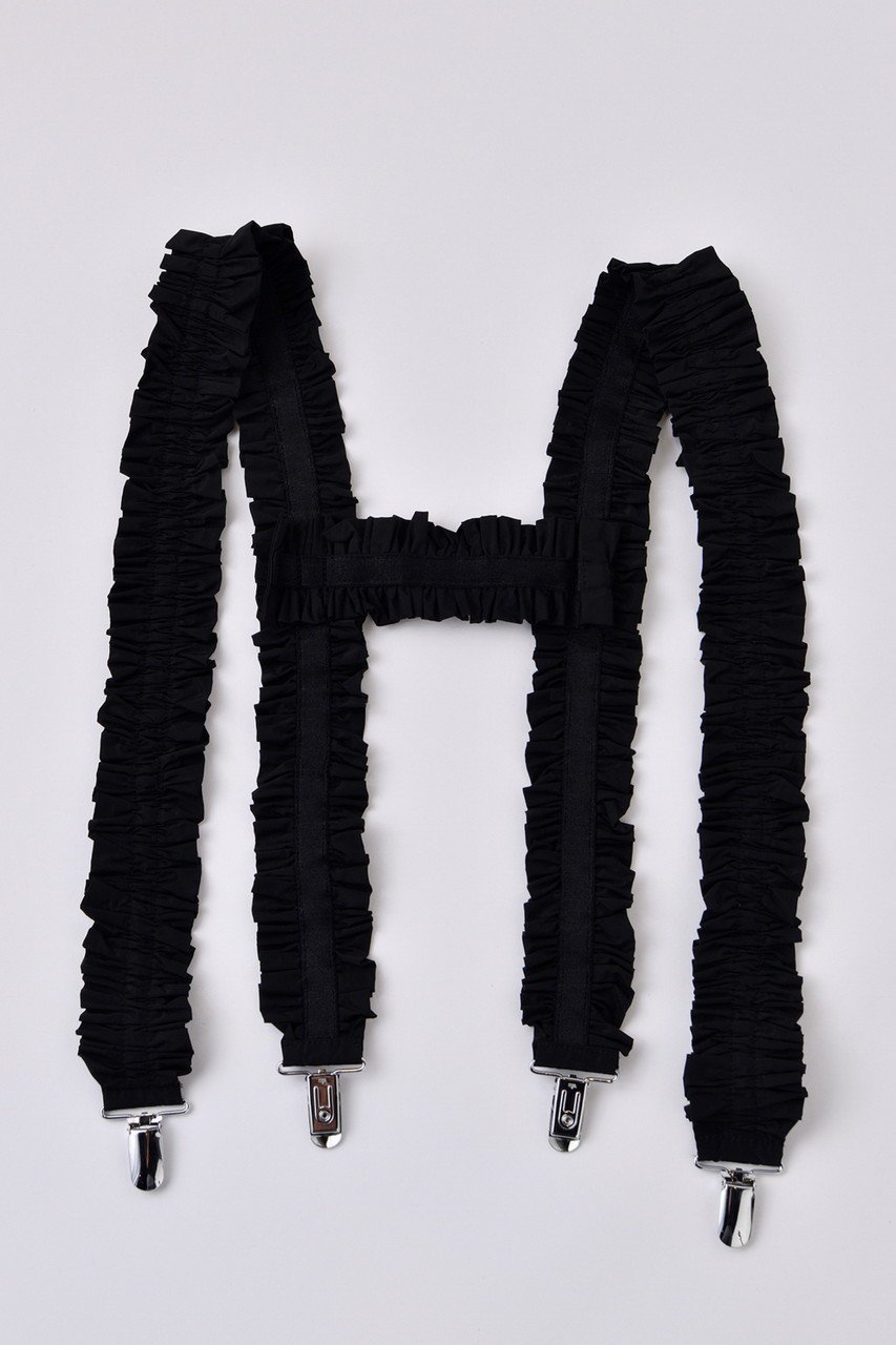 【エンフォルド/ENFOLD】のFRILL SUSPENDERS/サスペンダー インテリア・キッズ・メンズ・レディースファッション・服の通販 founy(ファニー) 　ファッション　Fashion　レディースファッション　Fashion for Women　ベルト&ウエストマーク　Belts & Waist Accessories　アクセサリー　Fashion Accessories　ギャザー　Gathered, Ruffled　サスペンダー　Suspenders, Braces　シンプル　Simple, Minimal　タフタ　Taffeta, Structured Fabric　ブラック|ID: prp329100004513423 ipo3291000000032800950