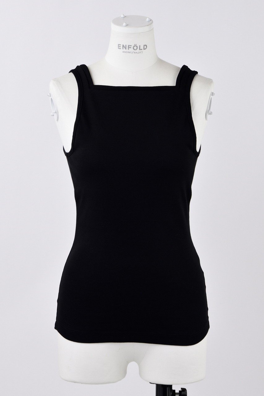【エンフォルド/ENFOLD】のWING SNAPES T-SHIRT/タンクトップ インテリア・キッズ・メンズ・レディースファッション・服の通販 founy(ファニー) 　ファッション　Fashion　レディースファッション　Fashion for Women　トップス・カットソー　Cut & Sew Tops　キャミソール&ノースリーブ　Camisoles & Sleeveless Tops　シャツ・ブラウス・オフィスカジュアル　Elegant Blouses & Button-Ups　ロングTシャツ・Tシャツ　Longline T-Shirts & Tees　カットソー・ベーシックTシャツ　Cut-and-Sewn Tops / Stretch Tees & Basics　インナー　Innerwear　キャミソール　Camisole, Spaghetti Strap Top　コンパクト　Compact, Small Size　スクエア　Square, Square Shape　タンク　Tank Top, Sleeveless Top　バランス　Balance, Style Balance　ボトム　Bottoms, Lower Wear　ワイド　Wide, Wide Fit　ブラック|ID: prp329100004513427 ipo3291000000035809747