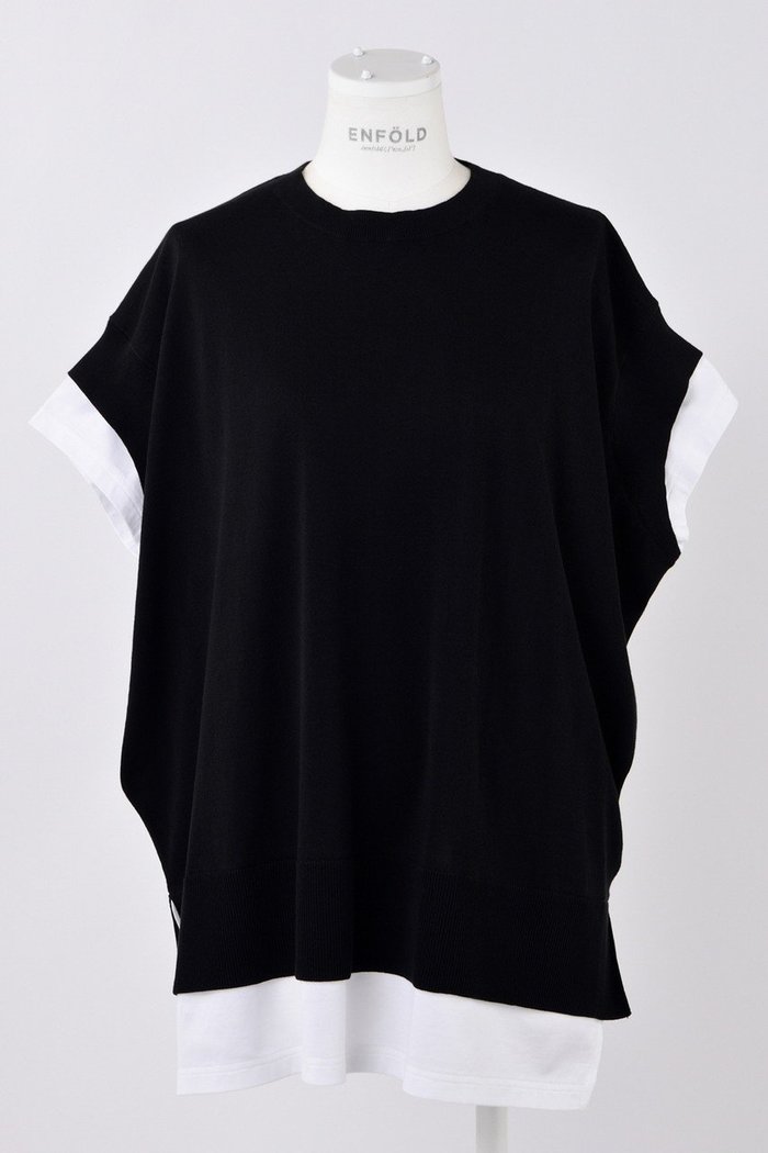【エンフォルド/ENFOLD】のKNIT LAYERED PULLOVER/ニット インテリア・キッズ・メンズ・レディースファッション・服の通販 founy(ファウニー) https://founy.com/ ファッション Fashion レディースファッション Fashion for Women トップス・カットソー Cut & Sew Tops ニット Knit Tops & Sweaters カジュアルプルオーバー・ニットトップス Pullovers & Knit Tops / Casual Pullovers カットソー Cut and Sewn Top スマート Smart, Elegant ドッキング Docking, Mixed Material 夏 Summer |ID: prp329100004513430 ipo3291000000036530604