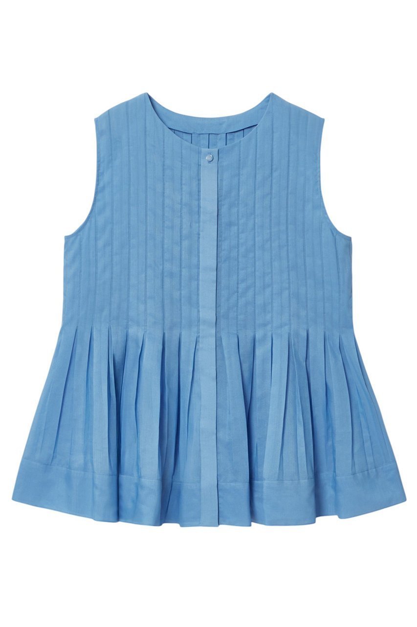 【アナイ/ANAYI】のボイルプリーツペプラム ブラウス インテリア・キッズ・メンズ・レディースファッション・服の通販 founy(ファニー) 　ファッション　Fashion　レディースファッション　WOMEN　トップス・カットソー　Tops/Tshirt　キャミソール / ノースリーブ　No Sleeves　シャツ/ブラウス　Shirts/Blouses　おすすめ　Recommend　オーガンジー　Organdy　ノースリーブ　No Sleeve　プリーツ　Pleats　ペプラム　Peplum　NEW・新作・新着・新入荷　New Arrivals　ブルー|ID: prp329100004513431 ipo3291000000031887204