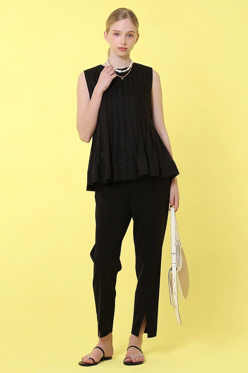 【アナイ/ANAYI】のボイルプリーツペプラム ブラウス 人気、トレンドファッション・服の通販 founy(ファニー) 　ファッション　Fashion　レディースファッション　Fashion for Women　トップス・カットソー　Cut & Sew Tops　キャミソール&ノースリーブ　Camisoles & Sleeveless Tops　シャツ・ブラウス・オフィスカジュアル　Elegant Blouses & Button-Ups　おすすめ　Recommended / Our Picks　オーガンジー　Organza Fabric　ノースリーブ　Sleeveless, No-Sleeve　プリーツ　Pleats, Pleated　ペプラム　Peplum, Flared Hem　other-6|ID: prp329100004513431 ipo3291000000032807858