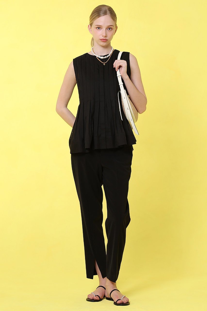 【アナイ/ANAYI】のダブルクロススリットパンツ 人気、トレンドファッション・服の通販 founy(ファニー) 　ファッション　Fashion　レディースファッション　Fashion for Women　パンツ　Pants & Trousers　おすすめ　Recommended / Our Picks　スタイリッシュ　Stylish, Fashionable　ストレッチ　Stretch, Stretchy Fabric　ストレート　Straight, Straight Cut　スリット　Slit, Slit Detail　センター　Center, Center Line　フラット　Flat, Flat Shoes　ベーシック　Basic, Essential　ロング　Long, Long-Length　other-8|ID: prp329100004513433 ipo3291000000033706277