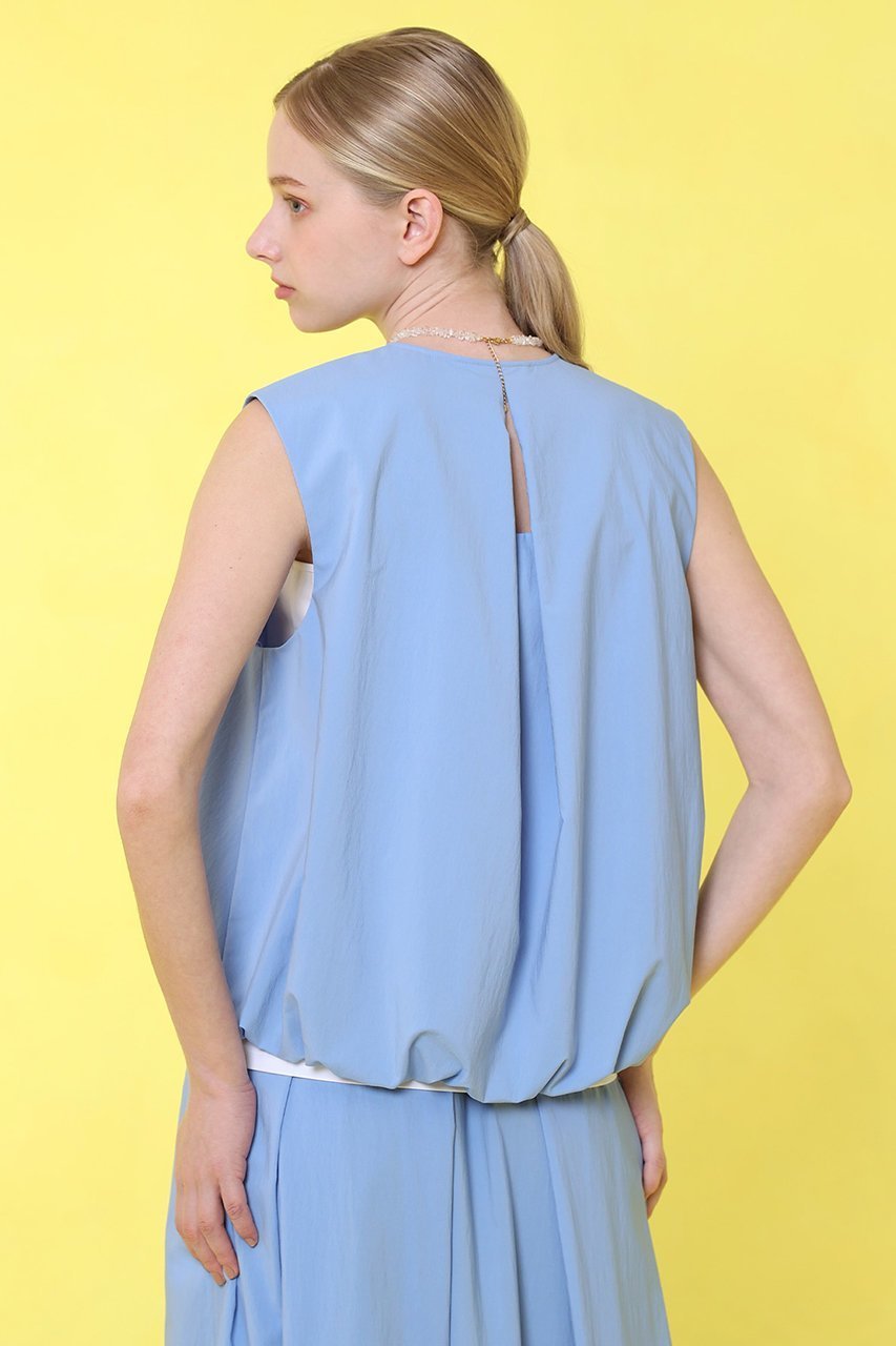 【アナイ/ANAYI】のストレッチナイロンバルーンジレ ブラウス 人気、トレンドファッション・服の通販 founy(ファニー) 　ファッション　Fashion　レディースファッション　Fashion for Women　アウター　Coat / Outerwear Collection　トップス・カットソー　Cut & Sew Tops　キャミソール&ノースリーブ　Camisoles & Sleeveless Tops　シャツ・ブラウス・オフィスカジュアル　Elegant Blouses & Button-Ups　ベスト&ジレ / 重ね着スタイル　Vests & Gilets　おすすめ　Recommended / Our Picks　キャミ　Camisole, Cami Top　スポーティ　Sporty, Casual Athletic　スリット　Slit, Slit Detail　セットアップ　Set-Up, Coordinated Outfit　ドット　Polka Dot, Dot Pattern　ノースリーブ　Sleeveless, No-Sleeve　バルーン　Balloon, Balloon Silhouette　夏　Summer　other-7|ID: prp329100004513436 ipo3291000000033706524