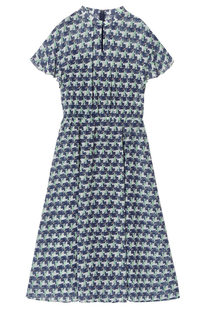 【アナイ/ANAYI】のreminiscenceプリント ワンピース インテリア・キッズ・メンズ・レディースファッション・服の通販 founy(ファニー) 　ファッション　Fashion　レディースファッション　Fashion for Women　ワンピース　Dresses　チュニック　Tunic Tops & Dresses　エレガント 上品　Elegant　キャミソール　Camisole, Spaghetti Strap Top　ジャケット　Jacket, Outerwear　スリット　Slit, Slit Detail　スリーブ　Sleeve, Long Sleeve / Short Sleeve　チュニック　Tunic, Long Top　フリル　Frill, Ruffle　フレア　Flare, Flared　フロント　Front, Front Design　プリント　Print, Printed Pattern　ペチコート　Petticoat, Underskirt　ネイビー|ID: prp329100004513437 ipo3291000000035724073