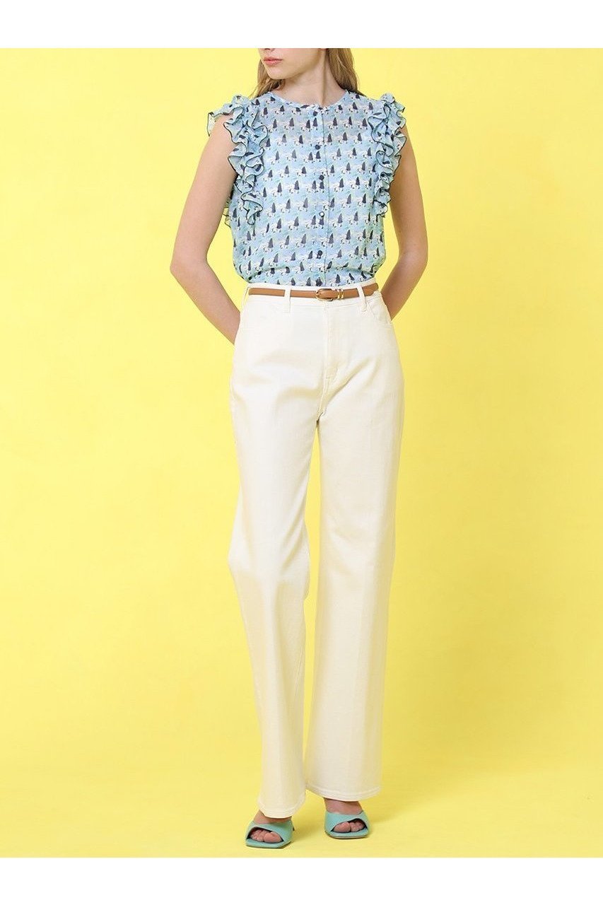【アナイ/ANAYI】のreminiscenceプリント フリルブラウス 人気、トレンドファッション・服の通販 founy(ファニー) 　ファッション　Fashion　レディースファッション　WOMEN　トップス・カットソー　Tops/Tshirt　キャミソール / ノースリーブ　No Sleeves　シャツ/ブラウス　Shirts/Blouses　ノースリーブ　No Sleeve　バランス　Balance　フリル　Frills　プリント　Print　ボトム　Bottom　NEW・新作・新着・新入荷　New Arrivals　other-5|ID: prp329100004513438 ipo3291000000031887278
