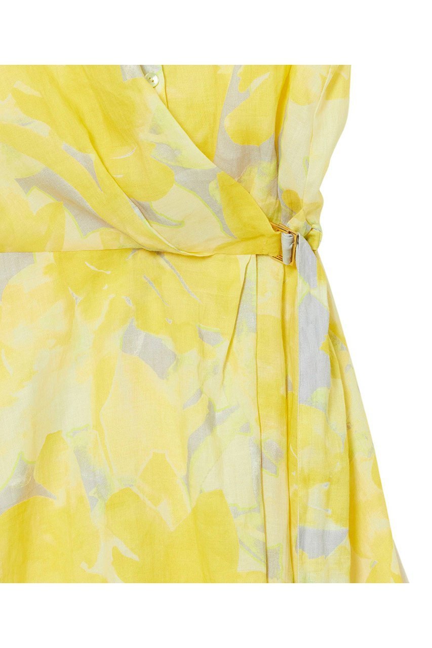 【アナイ/ANAYI】のtransparentプリント リネンワンピース 人気、トレンドファッション・服の通販 founy(ファニー) 　ファッション　Fashion　レディースファッション　WOMEN　ワンピース　Dress　チュニック　Tunic　おすすめ　Recommend　イエロー　Yellow　カシュクール　Cachecoeur　グラデーション　Gradation　スキッパー　Skipper　チュニック　Tunic　デコルテ　Decolletage　ネップ　Nep Yarn　フレア　Flare　プリント　Print　ペチコート　Petticoat　リネン　Linen　リボン　Ribbon　夏　Summer　NEW・新作・新着・新入荷　New Arrivals　other-5|ID: prp329100004513439 ipo3291000000031887287