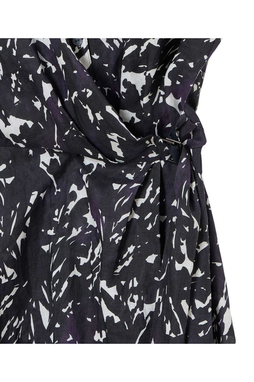 【アナイ/ANAYI】のShade Of Night プリントリネン ワンピース 人気、トレンドファッション・服の通販 founy(ファニー) 　ファッション　Fashion　レディースファッション　WOMEN　ワンピース　Dress　チュニック　Tunic　カシュクール　Cachecoeur　スキッパー　Skipper　チュニック　Tunic　デコルテ　Decolletage　ネップ　Nep Yarn　フレア　Flare　プリント　Print　ペチコート　Petticoat　リネン　Linen　リボン　Ribbon　ロング　Long　エレガント 上品　Elegant　NEW・新作・新着・新入荷　New Arrivals　other-4|ID: prp329100004513441 ipo3291000000031887304