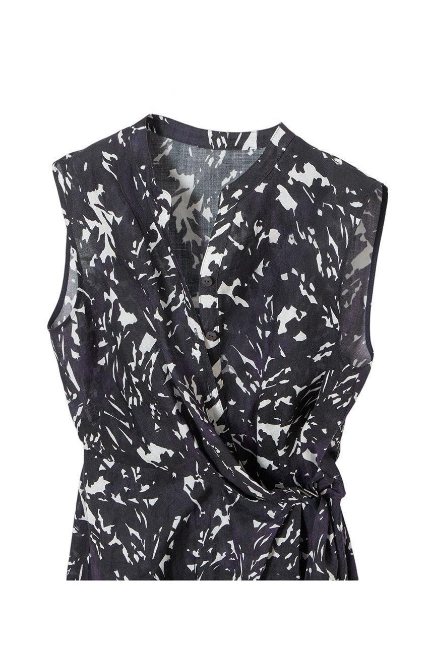 【アナイ/ANAYI】のShade Of Night プリントリネン ワンピース 人気、トレンドファッション・服の通販 founy(ファニー) 　ファッション　Fashion　レディースファッション　Fashion for Women　ワンピース　Dresses　チュニック　Tunic Tops & Dresses　カシュクール　Wrap Design　スキッパー　Skipper, Open Collar　チュニック　Tunic, Long Top　デコルテ　Décolleté, Neckline　ネップ　Nepp, Slub Yarn　フレア　Flare, Flared　プリント　Print, Printed Pattern　ペチコート　Petticoat, Underskirt　リネン　Linen, Linen Fabric　リボン　Ribbon, Bow　ロング　Long, Long-Length　エレガント 上品　Elegant　other-3|ID: prp329100004513441 ipo3291000000035639979