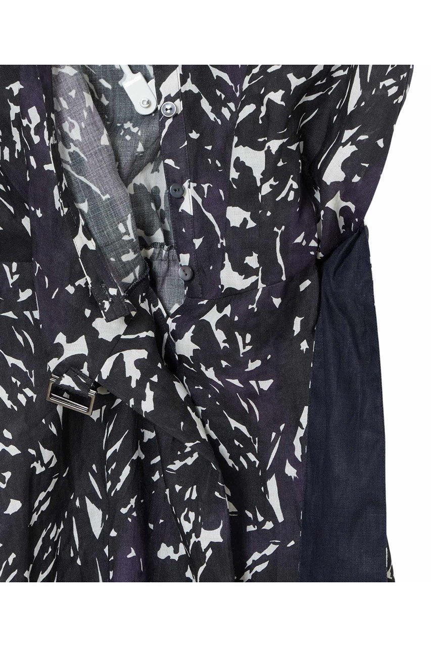 【アナイ/ANAYI】のShade Of Night プリントリネン ワンピース 人気、トレンドファッション・服の通販 founy(ファニー) 　ファッション　Fashion　レディースファッション　Fashion for Women　ワンピース　Dresses　チュニック　Tunic Tops & Dresses　カシュクール　Wrap Design　スキッパー　Skipper, Open Collar　チュニック　Tunic, Long Top　デコルテ　Décolleté, Neckline　ネップ　Nepp, Slub Yarn　フレア　Flare, Flared　プリント　Print, Printed Pattern　ペチコート　Petticoat, Underskirt　リネン　Linen, Linen Fabric　リボン　Ribbon, Bow　ロング　Long, Long-Length　エレガント 上品　Elegant　other-5|ID: prp329100004513441 ipo3291000000035639981