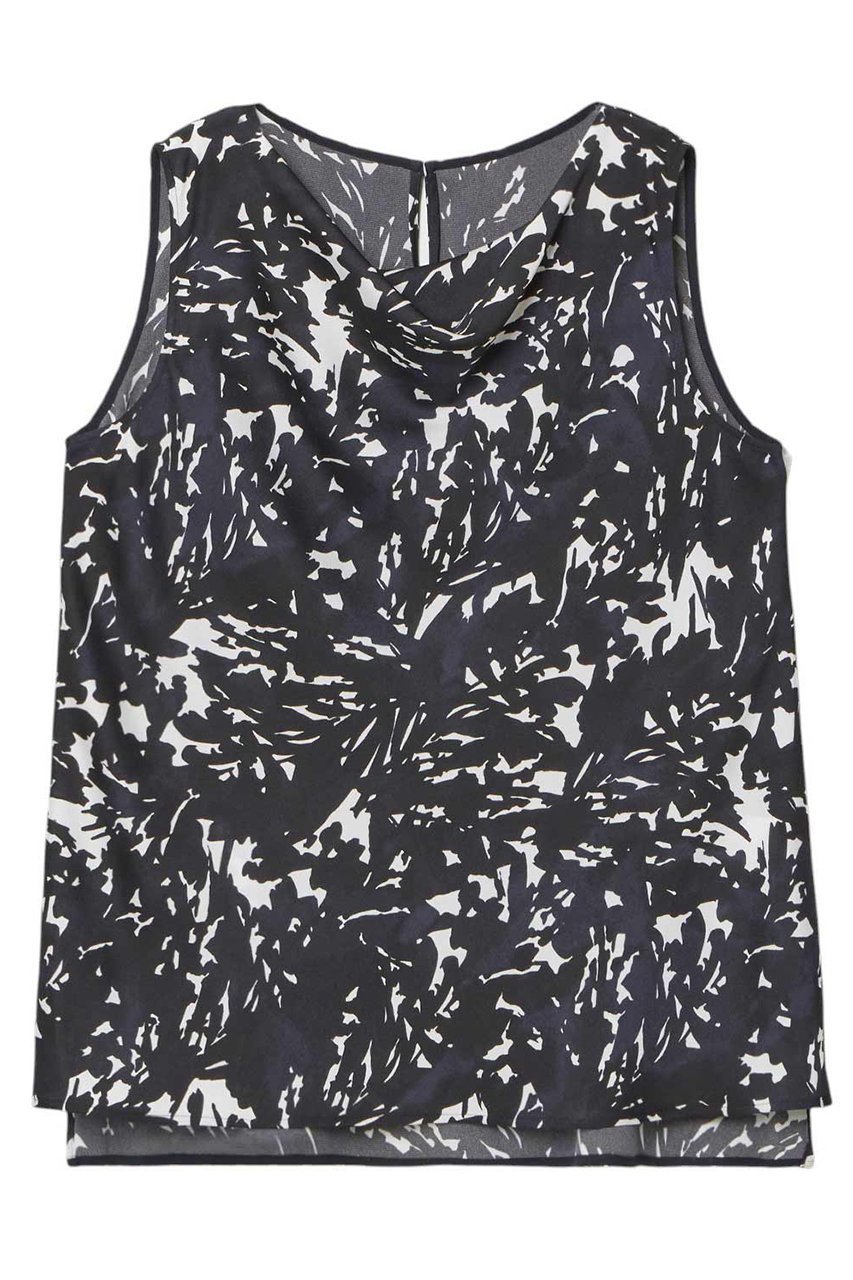 【アナイ/ANAYI】のShade Of Night プリントドレープ ブラウス 人気、トレンドファッション・服の通販 founy(ファニー) 　ファッション　Fashion　レディースファッション　Fashion for Women　トップス・カットソー　Cut & Sew Tops　キャミソール&ノースリーブ　Camisoles & Sleeveless Tops　シャツ・ブラウス・オフィスカジュアル　Elegant Blouses & Button-Ups　おすすめ　Recommended / Our Picks　サテン　Satin, Glossy Fabric　セットアップ　Set-Up, Coordinated Outfit　デコルテ　Décolleté, Neckline　ドレープ　Drape, Draping Fabric　ノースリーブ　Sleeveless, No-Sleeve　エレガント 上品　Elegant　 other-1|ID: prp329100004513443 ipo3291000000035639711