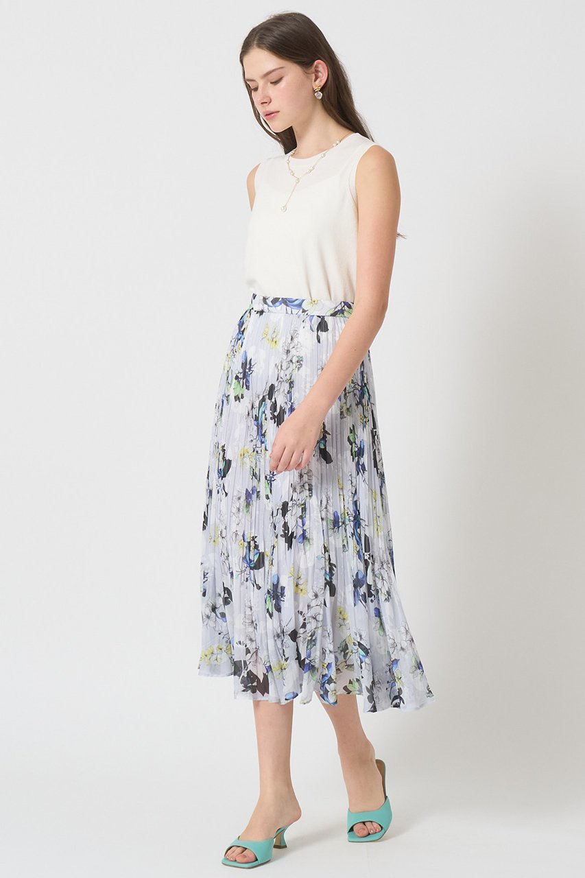 【アナイ/ANAYI】のbouquet プリントプリーツスカート 人気、トレンドファッション・服の通販 founy(ファニー) 　ファッション　Fashion　レディースファッション　Fashion for Women　スカート　Skirts　プリーツスカート / 上品フェミニンスタイル　Pleated Skirts　ロングスカート　Long Skirts / Maxi & Midi Skirts　エレガント 上品　Elegant　クラシカル　Classical, Vintage-Inspired　シアー　Sheer, See-Through　プリーツ　Pleats, Pleated　ボトム　Bottoms, Lower Wear　モダン　Modern, Contemporary　モチーフ　Motif, Design Theme　ランダム　Random, Irregular　リアル　Real, Realistic　リラックス　Relax, Relaxed Fit　ロング　Long, Long-Length　other-7|ID: prp329100004513445 ipo3291000000032807906