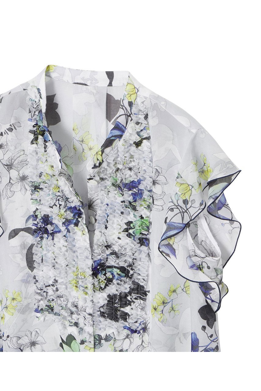 【アナイ/ANAYI】のbouquet プリントミニフリルブラウス 人気、トレンドファッション・服の通販 founy(ファニー) 　ファッション　Fashion　レディースファッション　WOMEN　トップス・カットソー　Tops/Tshirt　シャツ/ブラウス　Shirts/Blouses　おすすめ　Recommend　エアリー　Airy　ギャザー　Gather　クラシカル　Classical　シアー　Sheer　ショート　Short　スリーブ　Sleeve　フリル　Frills　モダン　Modern　モチーフ　Motif　ラッフル　Raffle　リアル　Real　NEW・新作・新着・新入荷　New Arrivals　other-3|ID: prp329100004513446 ipo3291000000031887351