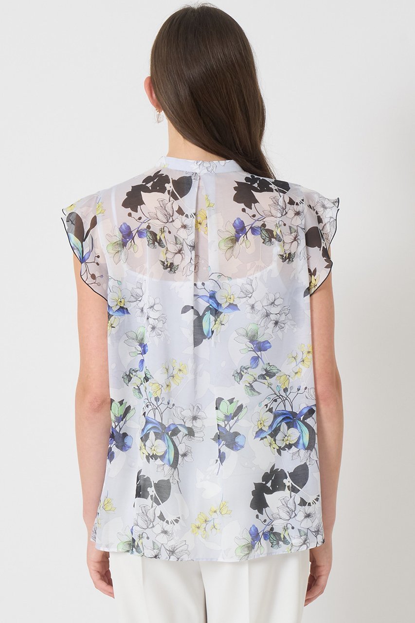 【アナイ/ANAYI】のbouquet プリントミニフリルブラウス 人気、トレンドファッション・服の通販 founy(ファニー) 　ファッション　Fashion　レディースファッション　WOMEN　トップス・カットソー　Tops/Tshirt　シャツ/ブラウス　Shirts/Blouses　おすすめ　Recommend　エアリー　Airy　ギャザー　Gather　クラシカル　Classical　シアー　Sheer　ショート　Short　スリーブ　Sleeve　フリル　Frills　モダン　Modern　モチーフ　Motif　ラッフル　Raffle　リアル　Real　NEW・新作・新着・新入荷　New Arrivals　other-7|ID: prp329100004513446 ipo3291000000031887355