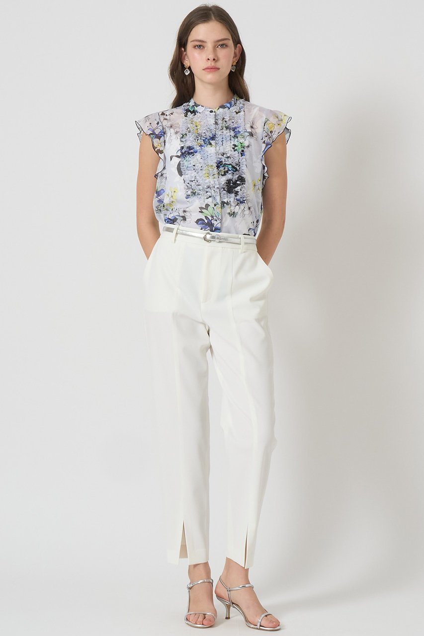 【アナイ/ANAYI】のbouquet プリントミニフリルブラウス 人気、トレンドファッション・服の通販 founy(ファニー) 　ファッション　Fashion　レディースファッション　Fashion for Women　トップス・カットソー　Cut & Sew Tops　シャツ・ブラウス・オフィスカジュアル　Elegant Blouses & Button-Ups　おすすめ　Recommended / Our Picks　エアリー　Airy Texture　ギャザー　Gathered, Ruffled　クラシカル　Classical, Vintage-Inspired　シアー　Sheer, See-Through　ショート　Short, Short Length　スリーブ　Sleeve, Long Sleeve / Short Sleeve　フリル　Frill, Ruffle　モダン　Modern, Contemporary　モチーフ　Motif, Design Theme　ラッフル　Ruffle, Frill　リアル　Real, Realistic　other-8|ID: prp329100004513446 ipo3291000000032812348