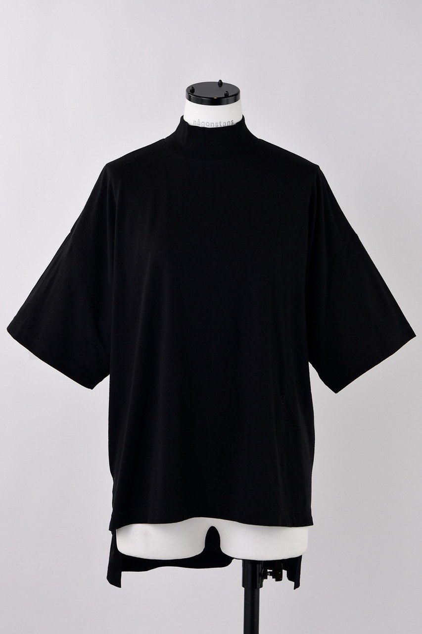 【ナゴンスタンス/nagonstans】のソフト天竺 Stand loose T-SH/Tシャツ インテリア・キッズ・メンズ・レディースファッション・服の通販 founy(ファニー) 　ファッション　Fashion　レディースファッション　Fashion for Women　トップス・カットソー　Cut & Sew Tops　シャツ・ブラウス・オフィスカジュアル　Elegant Blouses & Button-Ups　ロングTシャツ・Tシャツ　Longline T-Shirts & Tees　カットソー・ベーシックTシャツ　Cut-and-Sewn Tops / Stretch Tees & Basics　ショート　Short, Short Length　スタンド　Stand Collar, Upright Stand　スリーブ　Sleeve, Long Sleeve / Short Sleeve　ベーシック　Basic, Essential　エレガント 上品　Elegant　Black|ID: prp329100004513448 ipo3291000000035809867