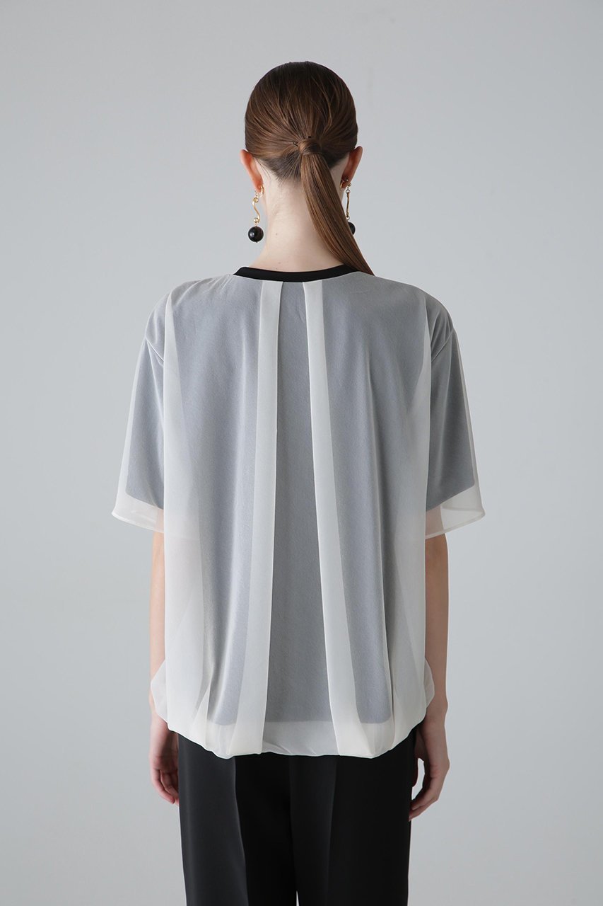 【アドーア/ADORE】のシアーレイヤードジャージーカットソー 人気、トレンドファッション・服の通販 founy(ファニー) 　ファッション　Fashion　レディースファッション　Ladies' Fashion Online　トップス・カットソー　Tops/Tshirt　シャツ/ブラウス　Shirts/Blouses　ロング / Tシャツ　T-Shirts　カットソー　Cut and Sewn　ギャザー　Gather　シアー　Sheer　ショート　Short　ジャージ　Jersey　スリーブ　Sleeve　ブラウジング　Browsing　other-6|ID: prp329100004513450 ipo3291000000031901840