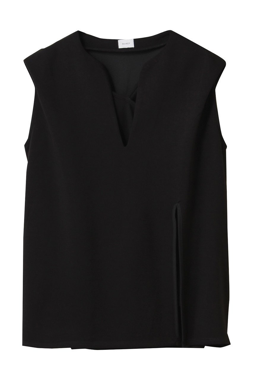 【マノフ/MANOF】のKEY NECK CUT TOPS/カットソー インテリア・キッズ・メンズ・レディースファッション・服の通販 founy(ファニー) 　ファッション　Fashion　レディースファッション　WOMEN　トップス・カットソー　Tops/Tshirt　キャミソール / ノースリーブ　No Sleeves　シャツ/ブラウス　Shirts/Blouses　ロング / Tシャツ　T-Shirts　カットソー　Cut and Sewn　アシンメトリー　Asymmetry　カットソー　Cut And Sew　キャミソール　Camisole　シンプル　Simple　スタイリッシュ　Stylish　タンク　Tank　ノースリーブ　No Sleeve　夏　Summer　NEW・新作・新着・新入荷　New Arrivals　春　Spring　S/S・春夏　Ss・Spring/Summer　BLACK|ID: prp329100004513451 ipo3291000000031887397