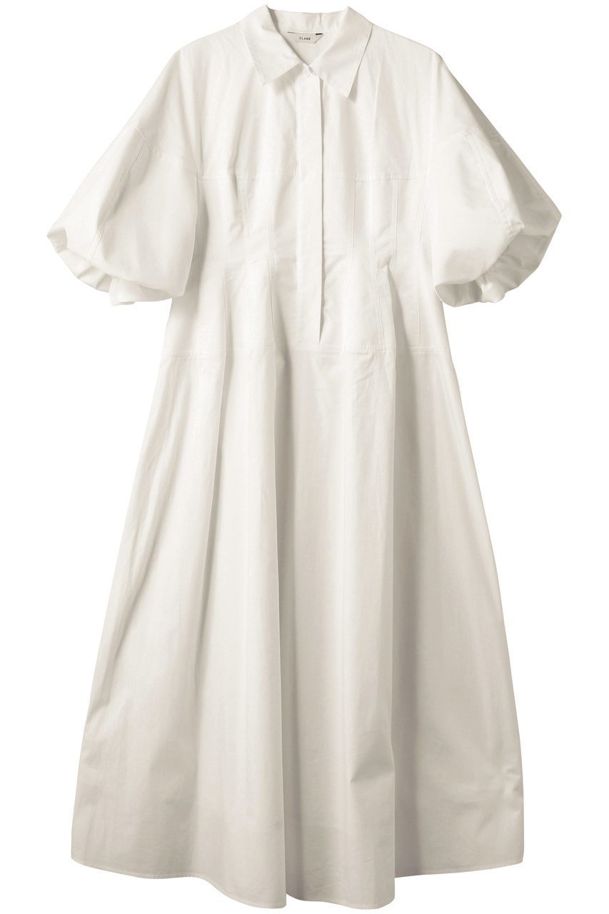 【クラネ/CLANE】のWAIST DESIGN VOLUME ONEPIECE/ワンピース インテリア・キッズ・メンズ・レディースファッション・服の通販 founy(ファニー) 　ファッション　Fashion　レディースファッション　Ladies' Fashion Online　ワンピース　Dress　チュニック　Tunic　シェイプ　Shape　スリーブ　Sleeve　チュニック　Tunic　フェミニン　Feminine　ロング　Long　WHITE|ID: prp329100004513452 ipo3291000000031887405