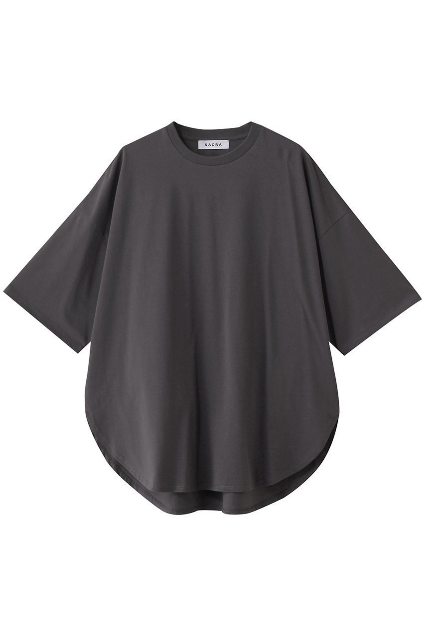 【サクラ/SACRA】のスーパーファインコットンTシャツ インテリア・キッズ・メンズ・レディースファッション・服の通販 founy(ファニー) 　ファッション　Fashion　レディースファッション　WOMEN　トップス・カットソー　Tops/Tshirt　シャツ/ブラウス　Shirts/Blouses　ロング / Tシャツ　T-Shirts　カットソー　Cut and Sewn　ショート　Short　シンプル　Simple　スリーブ　Sleeve　ハーフ　Half　ラウンド　Round　NEW・新作・新着・新入荷　New Arrivals　チャコール|ID: prp329100004513456 ipo3291000000031887447