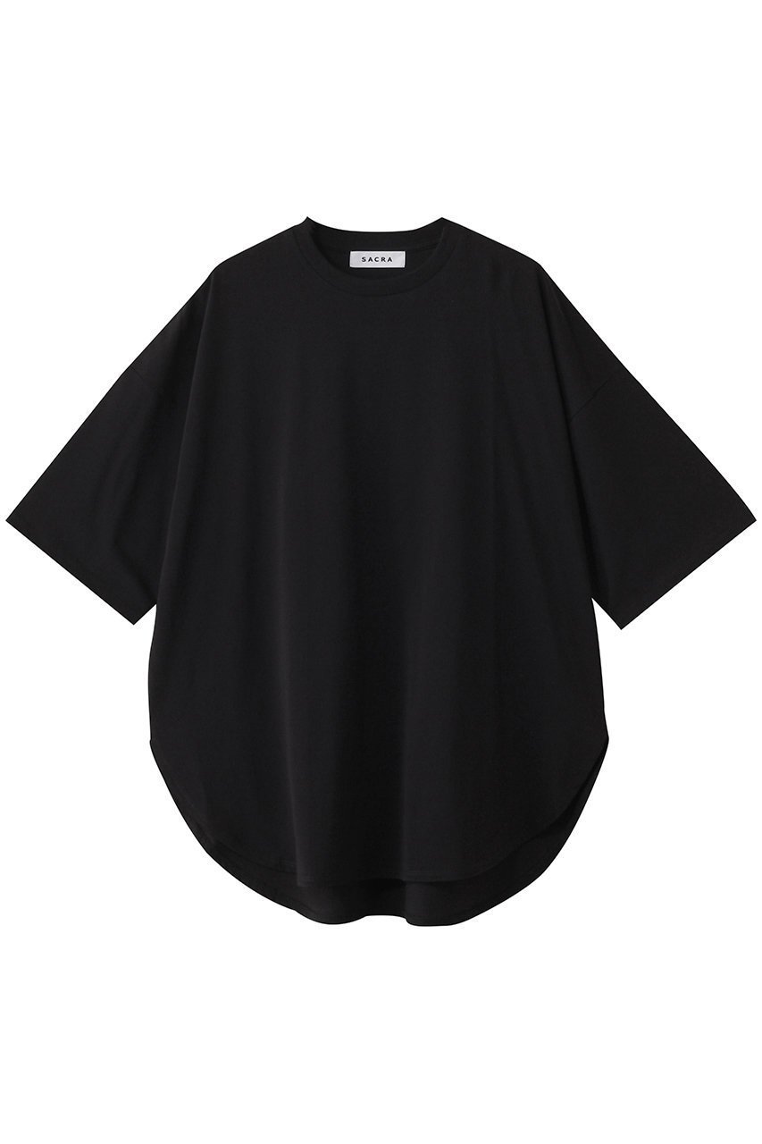 【サクラ/SACRA】のスーパーファインコットンTシャツ インテリア・キッズ・メンズ・レディースファッション・服の通販 founy(ファニー) 　ファッション　Fashion　レディースファッション　WOMEN　トップス・カットソー　Tops/Tshirt　シャツ/ブラウス　Shirts/Blouses　ロング / Tシャツ　T-Shirts　カットソー　Cut and Sewn　ショート　Short　シンプル　Simple　スリーブ　Sleeve　ハーフ　Half　ラウンド　Round　NEW・新作・新着・新入荷　New Arrivals　ブラック|ID: prp329100004513456 ipo3291000000031887448