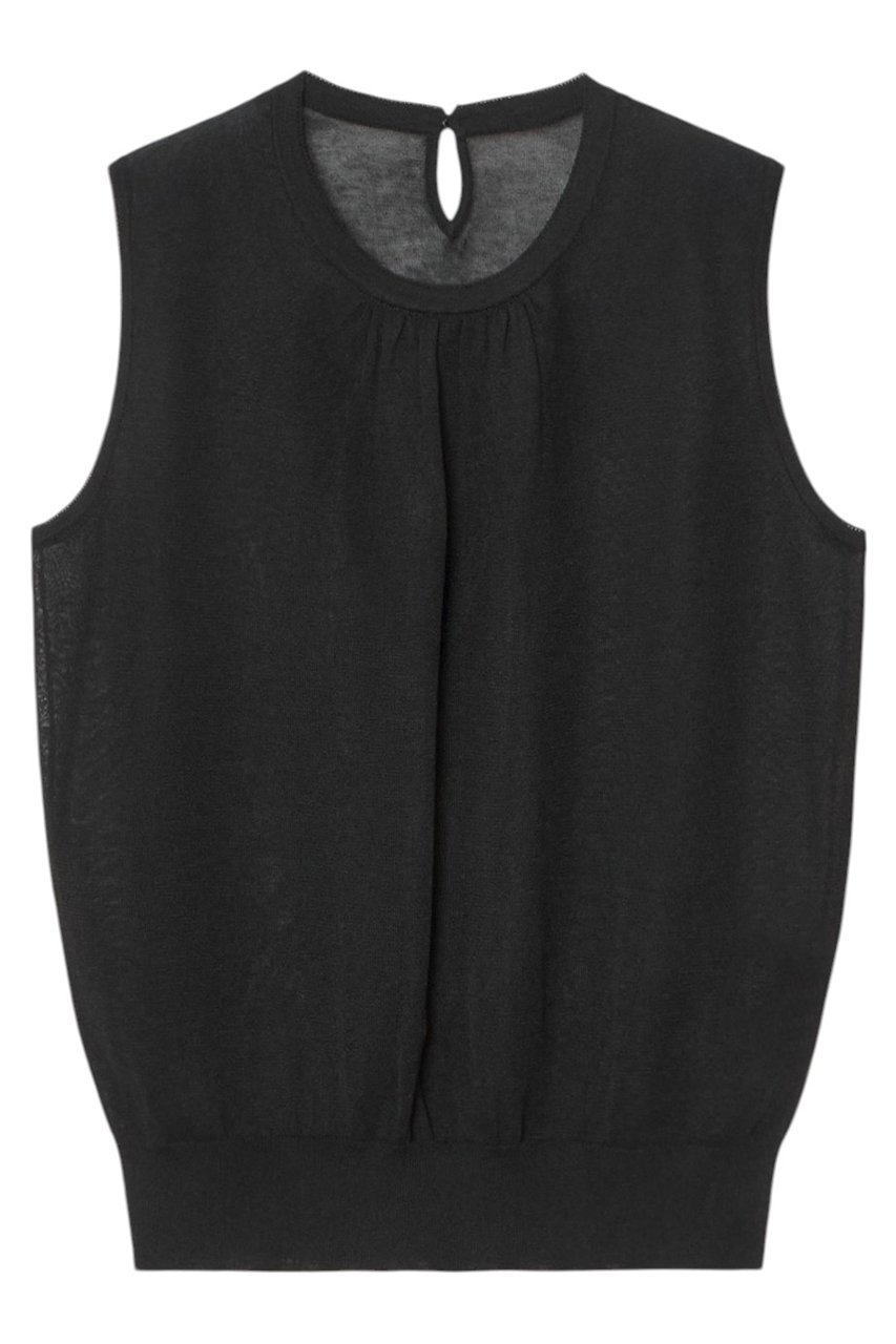 【アナイ/ANAYI】のシアー天竺ギャザー プルオーバー インテリア・キッズ・メンズ・レディースファッション・服の通販 founy(ファニー) 　ファッション　Fashion　レディースファッション　Fashion for Women　トップス・カットソー　Cut & Sew Tops　ニット　Knit Tops & Sweaters　カジュアルプルオーバー・ニットトップス　Pullovers & Knit Tops / Casual Pullovers　おすすめ　Recommended / Our Picks　アンサンブル　Ensemble Set　イタリア　Italy　カーディガン　Cardigan, Knitwear　ギャザー　Gathered, Ruffled　シアー　Sheer, See-Through　夏　Summer　ブラック|ID: prp329100004513462 ipo3291000000034706167